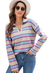 KaleaBoutique Collared V Neck Drop Shoulder Loose Sweater - KaleaBoutique.com