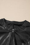 KaleaBoutique Solid Faux Leather Zipper Slim Fit Bomber Jacket - KaleaBoutique.com