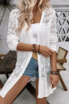 Crochet Hollow Out Open Front Cardigan - KaleaBoutique.com