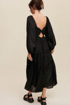 KaleaBoutique V Neck Bowknot Cutout Frill Tiered Maxi Dress - KaleaBoutique.com