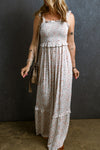 KaleaBoutique Lace Frilly Straps Shirred Floral Maxi Dress - KaleaBoutique.com