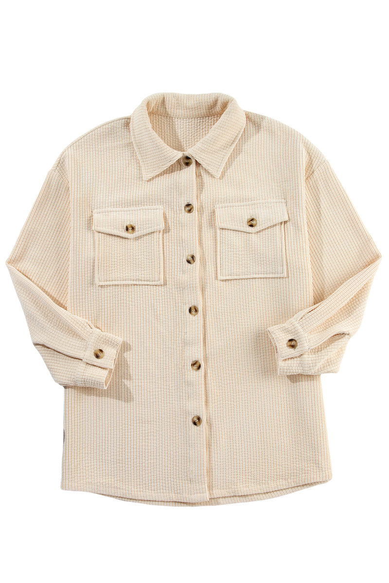 KaleaBoutique Corduroy Flap Pocket Button Up Shacket - KaleaBoutique.com