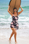 KaleaBoutique Stylish Floral Print Twisted Hollowed Back Swim Dress