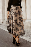 KaleaBoutique Floral Leaves Embroidered High Waist Maxi Skirt - KaleaBoutique.com