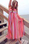 KaleaBoutique Striped Thin Straps Smocked Back Boho Maxi Dress - KaleaBoutique.com