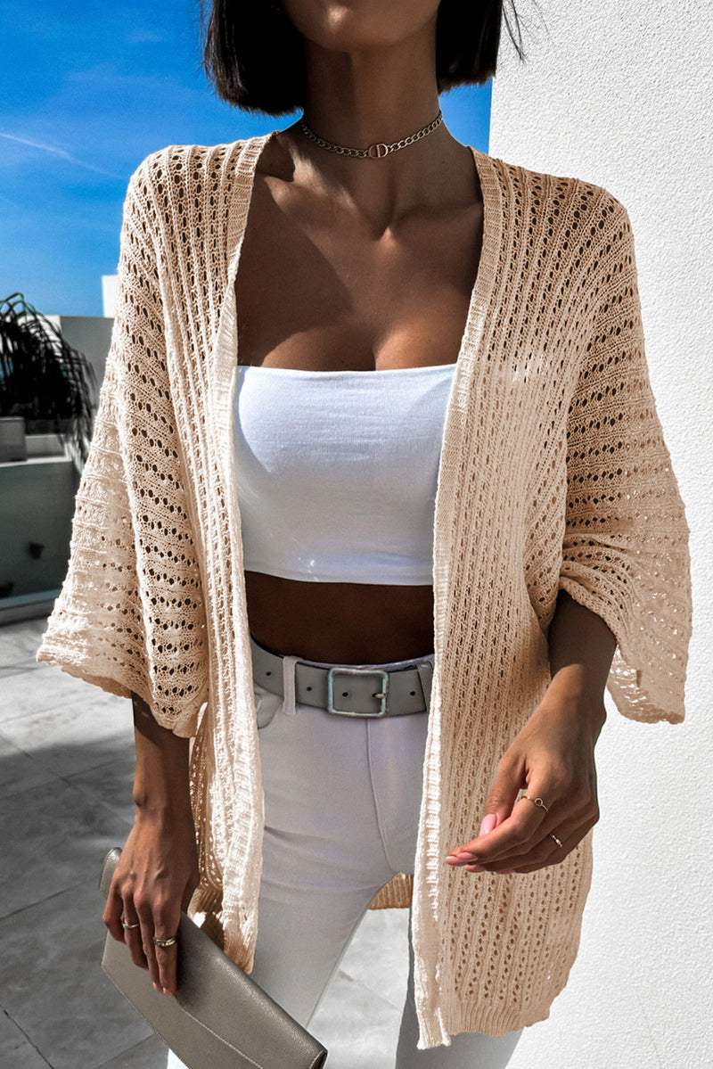 Hollow-out Bracelet Sleeve Knit Cardigan - KaleaBoutique.com