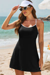 KaleaBoutique Sporty Ribbed Spaghetti Straps One Piece Swimdress - KaleaBoutique.com