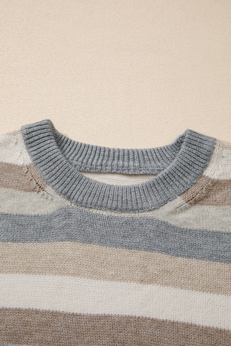 KaleaBoutique Color Block Ribbed Edge Round Neck Sweater - KaleaBoutique.com