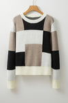 KaleaBoutique Plaid Patchwork Long Sleeve Knitted Sweater - KaleaBoutique.com