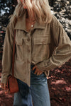 KaleaBoutique Textured Chest Pocket Button-Up Shacket - KaleaBoutique.com