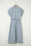 KaleaBoutique Short Batwing Sleeve Slit Back Denim Dress - KaleaBoutique.com