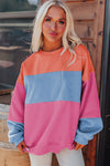 KaleaBoutique Beautiful Colorblock Patchwork Drop Shoulder Sweatshirt - KaleaBoutique.com