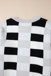 KaleaBoutique Checkered Ribbed Edge O Neck Drop Shoulder Sweater - KaleaBoutique.com