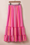 KaleaBoutique Boho Printed Tasseled Drawstring Ruffled Maxi Skirt - KaleaBoutique.com