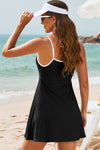 KaleaBoutique Sporty Ribbed Spaghetti Straps One Piece Swimdress - KaleaBoutique.com