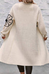 Flower Embroidered Drop Shoulder Open Front Duster Cardigan - KaleaBoutique.com