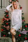 Sequin Long Sleeve Tie Waist Mini Dress - KaleaBoutique.com