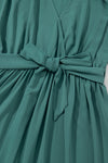 KaleaBoutique Solid Color V Neck Wrap Pleated Short Sleeve Maxi Dress - KaleaBoutique.com