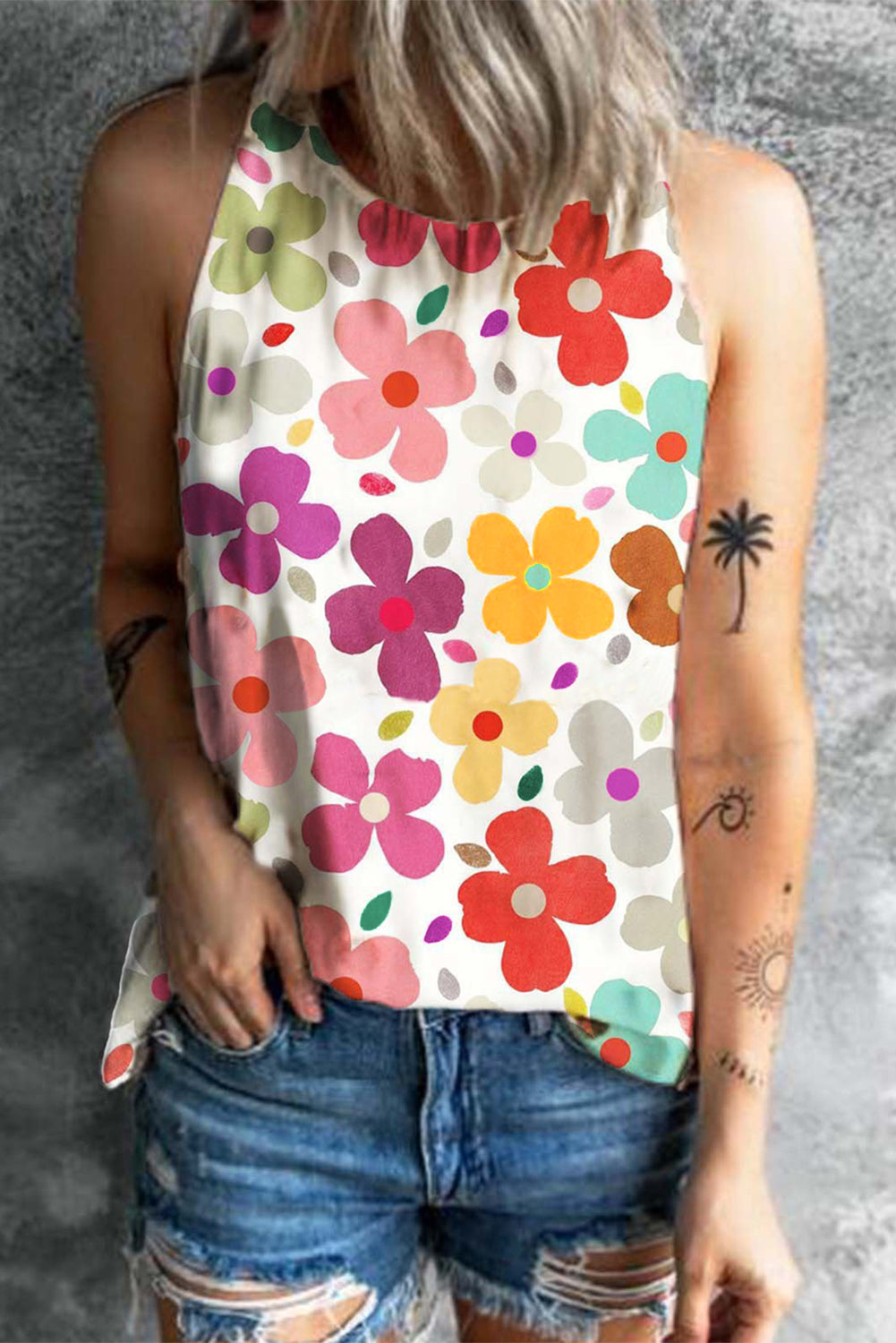 KaleaBoutique Stylish Cute Floral Print Vest - KaleaBoutique.com