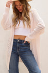 Hollowed Crochet Drop Shoulder Open Front Cardigan - KaleaBoutique.com