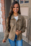 KaleaBoutique Textured Chest Pocket Button-Up Shacket - KaleaBoutique.com