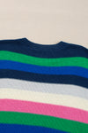 KaleaBoutique Rainbow Striped Crew Neck Drop Shoulder Sweater - KaleaBoutique.com