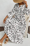 KaleaBoutique Leopard Print Notch V Neck Loose Fit Maxi Dress - KaleaBoutique.com