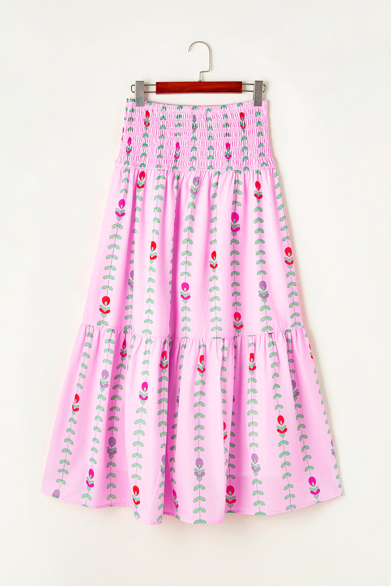 KaleaBoutique Printed Smocked Tiered Maxi Skirt - KaleaBoutique.com