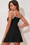 KaleaBoutique Sporty Ribbed Spaghetti Straps One Piece Swimdress - KaleaBoutique.com