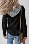 KaleaBoutique Black Hooded Drawstring Pockets Corduroy Shacket - KaleaBoutique.com