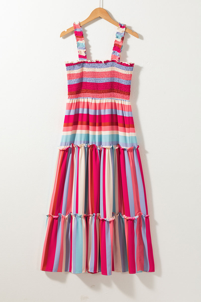 KaleaBoutique Ruffled Straps Smocked Tiered Long Dress - KaleaBoutique.com