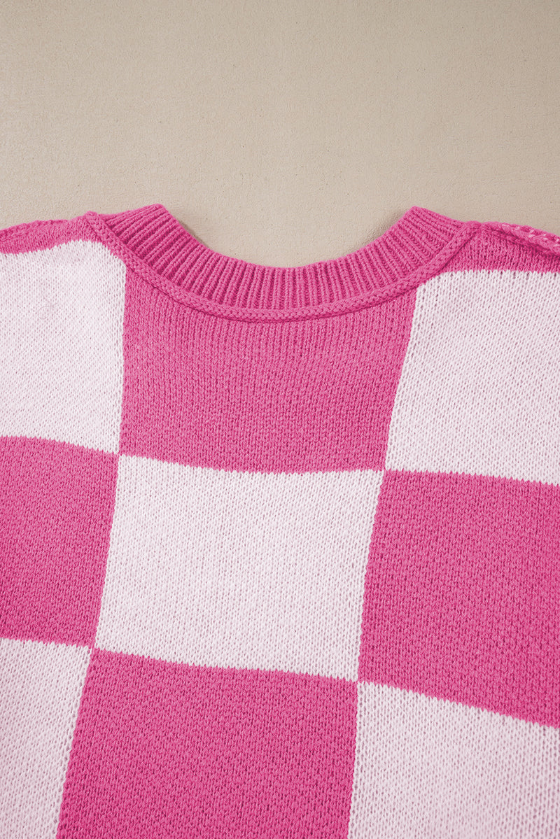 KaleaBoutique Checkered Bishop Sleeve Sweater - KaleaBoutique.com