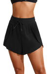 KaleaBoutique Stylish High Waisted Drawstring 2-in-1 Side Pocket Color Block Bikini Shorts