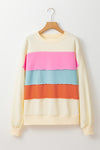 KaleaBoutique Colorblock Patchwork Crewneck Drop Shoulder Sweatshirt - KaleaBoutique.com