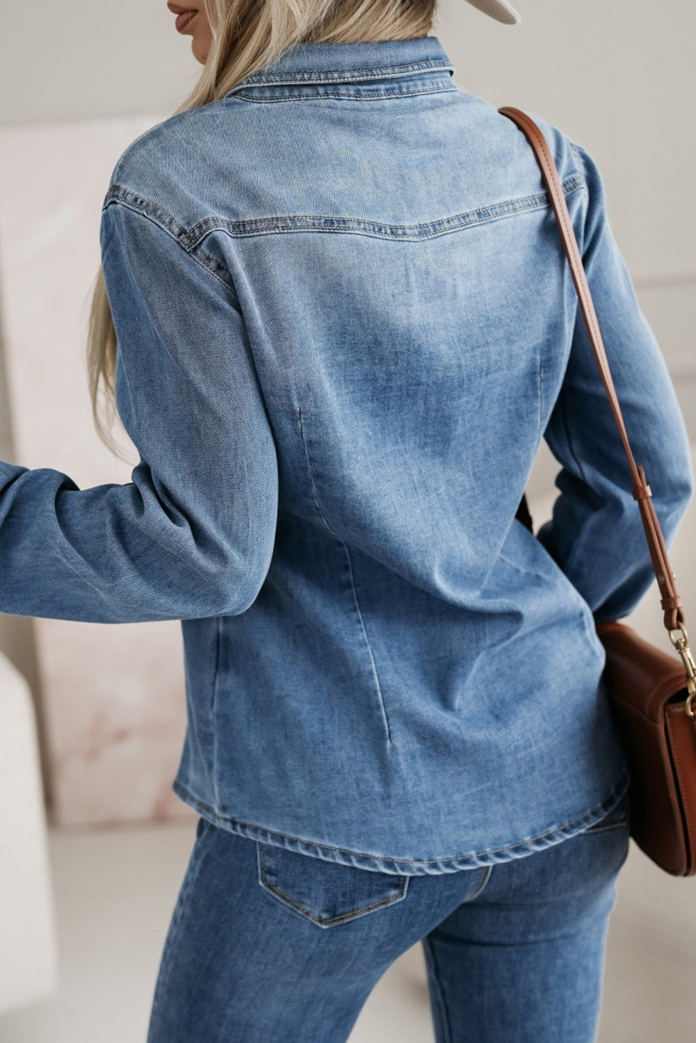 KaleaBoutique Flap Pockets Slim Buttoned Denim Shirt - KaleaBoutique.com