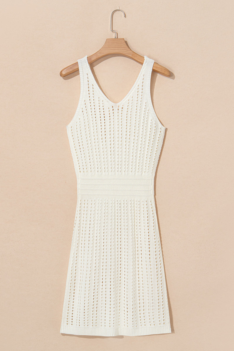 KaleaBoutique Perfect Eyelet Crochet Sleeveless V Neck Beach Dress - KaleaBoutique.com