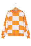 KaleaBoutique Checkered Bishop Sleeve Sweater - KaleaBoutique.com