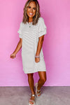 KaleaBoutique Ruffled Short Sleeve Crew Neck T Shirt Shift Mini Dress - KaleaBoutique.com