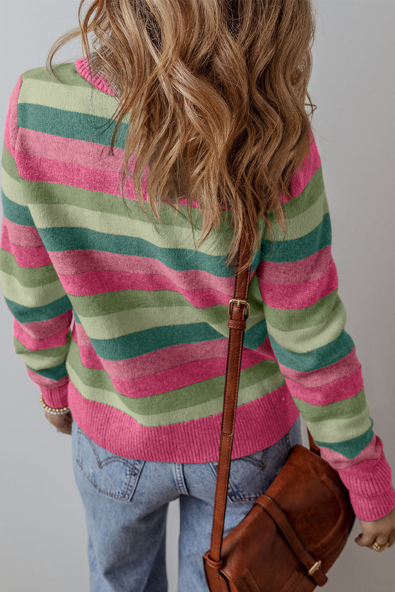 KaleaBoutique Color Block Ribbed Edge Round Neck Sweater - KaleaBoutique.com