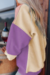 KaleaBoutique Stylish Colorblock Patchwork Drop Shoulder Sweatshirt - KaleaBoutique.com