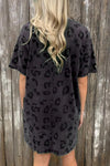 Vintage Washed Leopard T-Shirt Dress with Pockets - KaleaBoutique.com