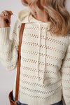 KaleaBoutique Pointelle Knit Raglan Sleeve Hooded Sweater - KaleaBoutique.com