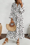 KaleaBoutique Leopard Print Notch V Neck Loose Fit Maxi Dress - KaleaBoutique.com