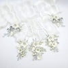 Set of 3 Flower Hairpins or Bridal Earrings, Wedding U-Shaped Floral Hairpins or Crystal Dangle Earrings - KaleaBoutique.com