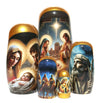 Traditional Impressionism Style Nativity Nesting Doll, 5 Piece Hand Crafted Nested Doll - KaleaBoutique.com