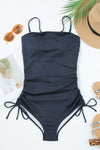 KaleaBoutique Beautiful Ribbed Drawstring Sides Cutout One Piece Swimsuit - KaleaBoutique.com