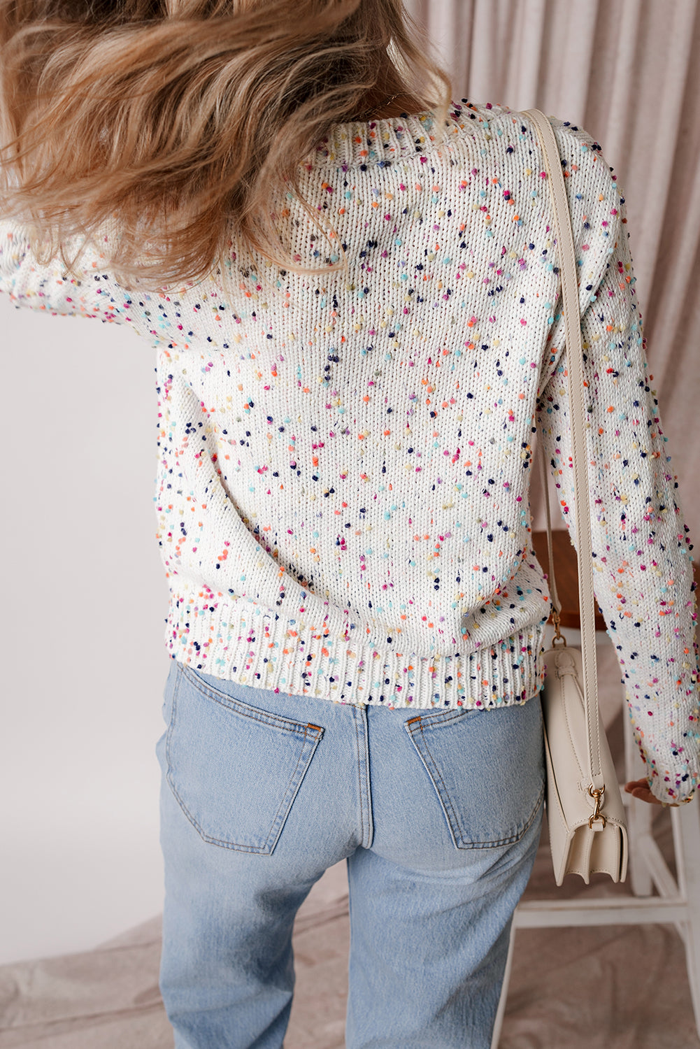 KaleaBoutique Rhinestone Decor Multicolor Confetti Sweater Cardigan - KaleaBoutique.com