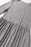 KaleaBoutique Pinstriped Textured Ruffled A-line Midi Dress - KaleaBoutique.com