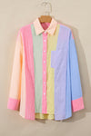 KaleaBoutique Stylish Color Block Chest Pocket Oversized Shirt - KaleaBoutique.com