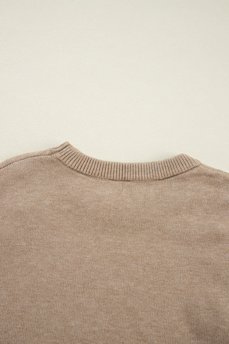 KaleaBoutique Pearled Drop Shoulder Round Neck Sweater - KaleaBoutique.com